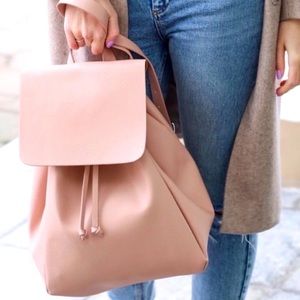 Zara Bags | Pink Blush Faux Soft Leather Backpack